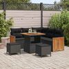vidaXL Gartensofa-set mit Kissen 9 pcs Schwarz Poly-Rattan