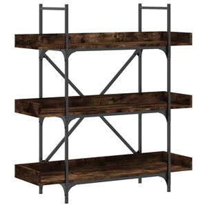 vidaXL B&uuml;cherregal 3 B&ouml;den R&auml;uchereiche 100x33x108,5 cm Holzwerkstoff