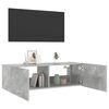 vidaXL TV-Wandschrank mit LED-Leuchten Betongrau 100x35x31 cm