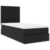 vidaXL Ottoman-Bett mit Matratze & LEDs Schwarz 90x190 cm Kunstleder