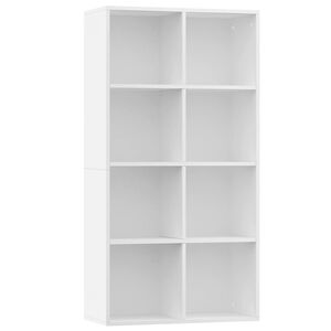 vidaXL B&uuml;cherregal/Sideboard Wei&szlig; 66&times;30&times;130 cm Holzwerkstoff