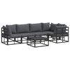 vidaXL Gartensofa-set 6 stk. Schwarz Aluminium