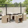 vidaXL Garten Essgruppe 5 pcs Beige Poly-Rattan
