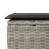vidaXL 10-tlg. Garten-Sofagarnitur mit Kissen Hellgrau Poly Rattan