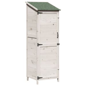 vidaXL Gartenschuppen Wei&szlig; 59,5 x 56 x 176,5 cm Massivholz aus Fichte