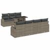 vidaXL Gartensofa-set mit Kissen mit Speicher 8 pcs Grau Poly Rattan