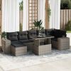 vidaXL 8-tlg. Garten-Sofagarnitur mit Kissen Grau Poly Rattan