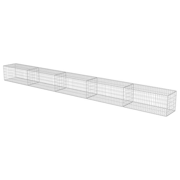vidaXL Gabionenwand mit Abdeckung Verzinkter Stahl 600×50×50 cm