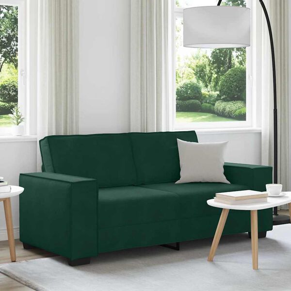vidaXL 2-Sitzer-Sofa Dunkelgr&uuml;n 180x78x84 cm Samt