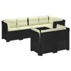 vidaXL 7-Sitzer Gartensofa mit Kissen Rattan-Look PP Anthrazit