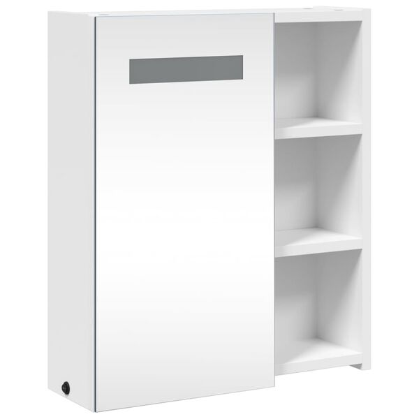 vidaXL Spiegelschrank mit LED-Beleuchtung Wei&szlig; 45x13x52 cm