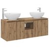 vidaXL Badezimmerschrank-Set 3 stk. Artisan-Eiche 129 x 44,5 x 80 cm
