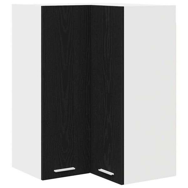 vidaXL H&auml;ngeschrank Schwarze Eiche und Wei&szlig; 57 x 57 x 80 cm