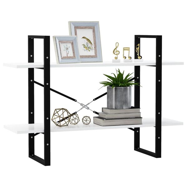 vidaXL Bücherregal 2 Fächer Weiß 100x30x70 cm Holzwerkstoff