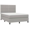 vidaXL Boxspringbett mit Matratze Hellgrau 140x200 cm Stoff