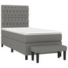 vidaXL Boxspringbett mit Matratze Dunkelgrau 90x190 cm Stoff
