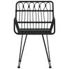 vidaXL Gartenstühle 2 Stk. mit Armlehnen Schwarz 56x64x80 cm PE-Rattan