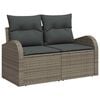 vidaXL Sofa Set mit Kissen mit Speicher 7 pcs Grau Poly-Rattan