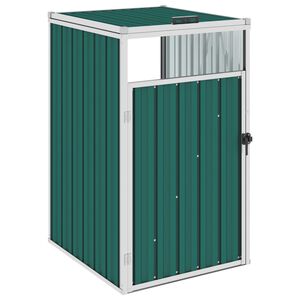 vidaXL M&uuml;lltonnenbox Gr&uuml;n 72&times;81&times;121 cm Stahl
