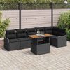 vidaXL Garten-Sofa-Set mit Kissen 7 pcs Schwarz