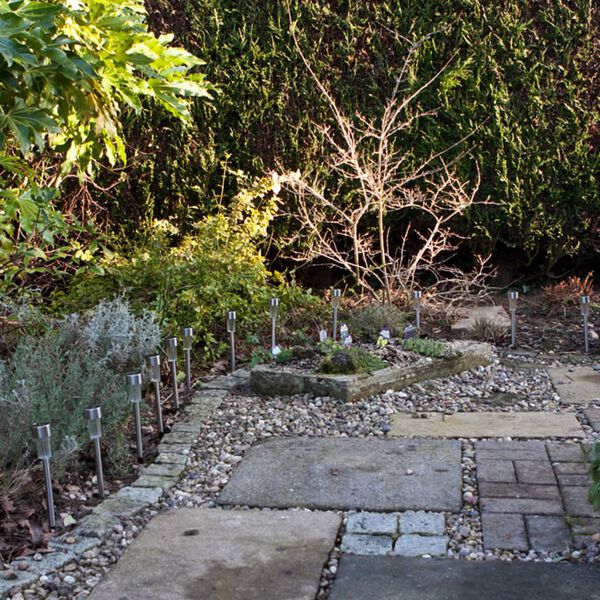 Luxform Solarleuchte Stehlampe Siena 8 Stk. Silber 46846