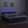 vidaXL Boxspringbett mit Matratze & LED Blau 180x200 cm Stoff