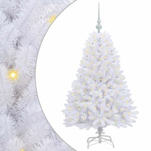 vidaXL K&uuml;nstlicher klappbarer Weihnachtsbaum Wei&szlig; 120 cm PVC und Stahl