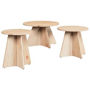 vidaXL Couchtisch 3 stk. Natur 49 x 49 x 30 cm