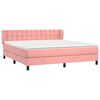 vidaXL Boxspringbett mit Matratze Rosa 160x200 cm Samt
