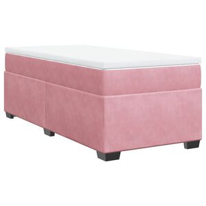 vidaXL Boxspringbett mit Matratze Rosa 80x200 cm Samt
