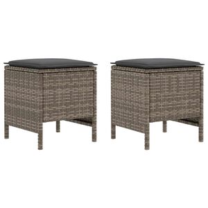 vidaXL Garten-Fu&szlig;hocker 2 St&uuml;ck Grau und Dunkelgrau 38 x 38 x 45 cm