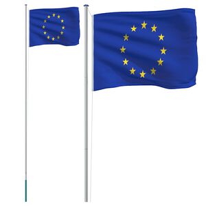 vidaXL Europaflagge mit Mast 6,08 m Aluminium