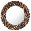 vidaXL Wandspiegel 60 cm Teak Rund