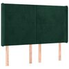 vidaXL Kopfteil mit Ohren Dunkelgr&uuml;n 147x16x118/128 cm Samt