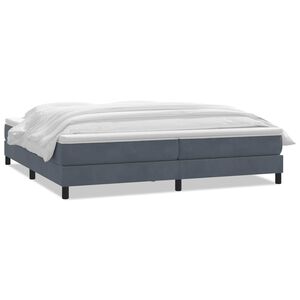 vidaXL Boxspringbett mit Matratze Dunkelgrau 180x210 cm Samt