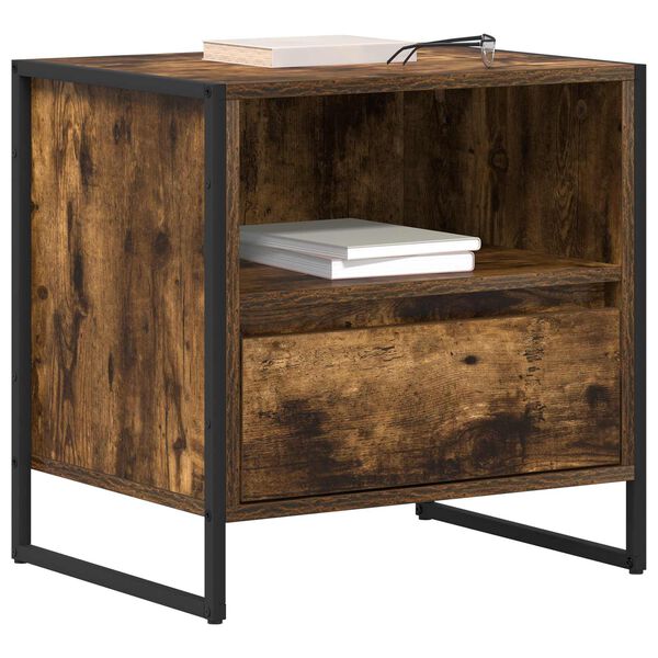 vidaXL Nachttisch Raucharbe 50 x 39,5 x 50 cm Holzwerkstoff