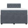 vidaXL Boxspringbett mit Matratze Dunkelgrau 120x190 cm Samt