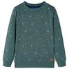 Kinder-Sweatshirt Dunkelgr&uuml;n Melange 140