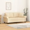 vidaXL 2-Sitzer-Sofa mit Kissen Creme 140 cm Stoff