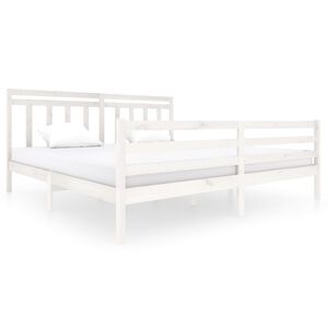 vidaXL Massivholzbett Wei&szlig; 200x200 cm