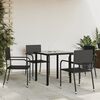 vidaXL 5-tlg. Garten-Essgruppe Schwarz Poly Rattan und Stahl