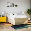 vidaXL Boxspringbett mit Matratze Creme 180x200 cm Stoff