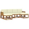 vidaXL Outdoor-Sofagarnitur 6 stk. Natur und Creme Polyester