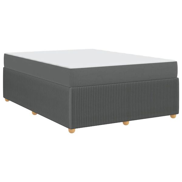 vidaXL Bettgestell mit Matratze Dunkelgrau 140 x 200 cm Stoff