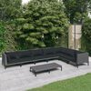 vidaXL 8-tlg. Garten-Lounge-Set mit Kissen Poly Rattan Dunkelgrau