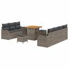 vidaXL Garten-Sofa-Set mit Kissen mit Speicher mit Kissen 10 pcs Grau