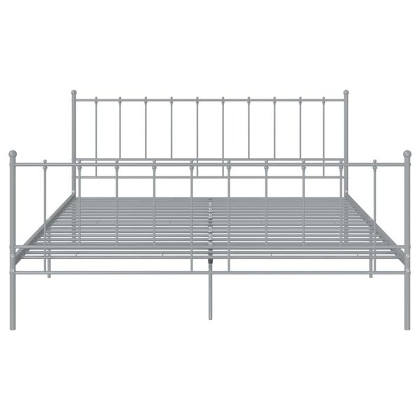 vidaXL Bett Grau Metall 200x200 cm