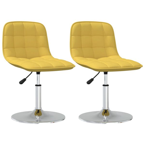 vidaXL Esszimmerst&uuml;hle 2 Stk. Drehbar Senfgelb Stoff