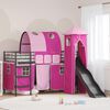 vidaXL Kinderloftbett Schwarz und Pink 74,5 x 190 cm Metall