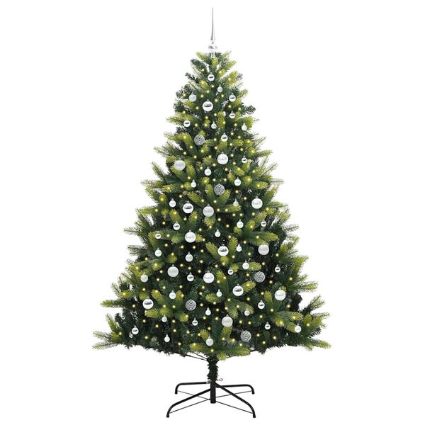 vidaXL K&uuml;nstlicher Klapp-Weihnachtsbaum mit 300 LEDs Gr&uuml;n 210 cm
